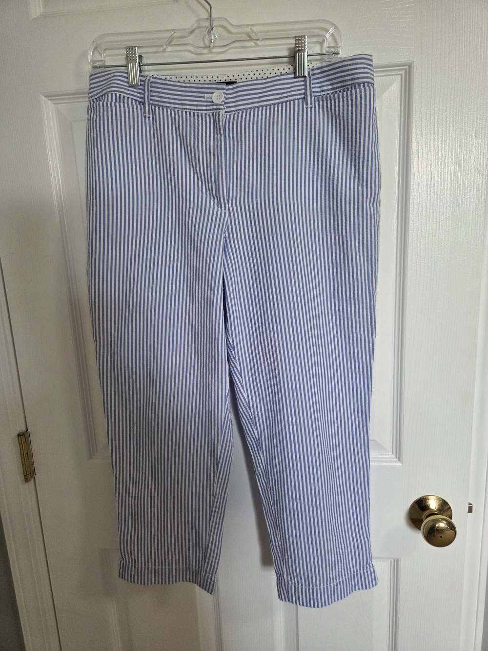Talbots Blue and White Striped Capris
